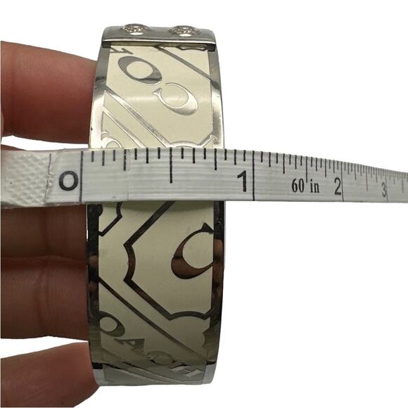 Coach Off White and Silver Bangle Bracelet - Picture 6 of 6